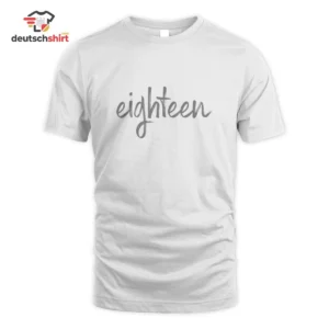 18 Geburtstag Volljährigkeit T-Shirt – Bio Geschenkidee getragen von Sabine Meyer