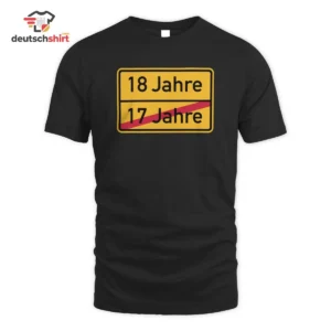 18 Jahre Schild-Design Bio T-Shirt – Der neue Jahrgang getragen von Leon We.