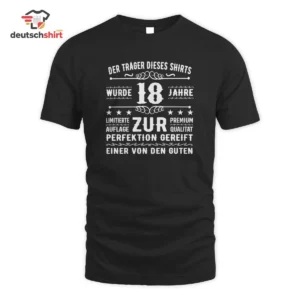 18 Jahre Perfektion Vintage Geburtstagsspruch Bio T-Shirt getragen von Lukas Fischer