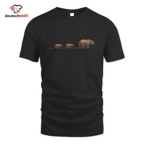 Bärenspuren Papa Bär mit zwei Kindern Bio T-Shirt