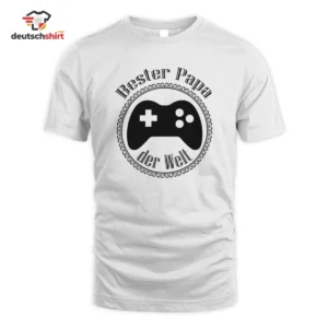 Bester Papa der Welt Bio T-Shirt – Papa Merch zum Vatertag getragen von Sabine Köhler