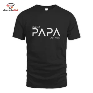 Bester Papa der Welt Merch Bio T-Shirt – Papa Geschenk getragen von Katharina W.