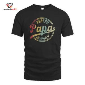 Bester Papa der Welt Papa Merch – Bio T-Shirt für Vatertag getragen von Felix W.