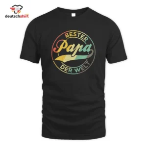 Bester Papa der Welt Bio T-Shirt: Retro Papa Merch Geschenk getragen von Laura Meier