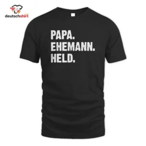 Bester Papa Ehemann Held T-Shirt – Lustiger Vatertagsspruch getragen von Sophie S.