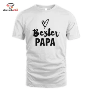 Bester Papa Spruch mit Herz Bio T-Shirt | Jetzt bestellen getragen von Max Hoffmann
