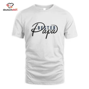 Bester Papa Merch T-Shirt – Bio Baumwolle für Vatertag getragen von Julia Schmidt