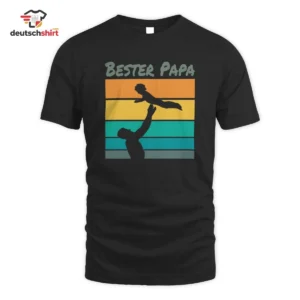 Bester Papa fliegt mit seinem Kind Bio T-Shirt – Papa Merch getragen von Marie Sc.