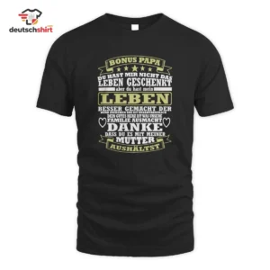 Bonus Papa T-Shirt: Bester Ersatzvater & Bonus Dad Geschenk getragen von Julia Hoffmann