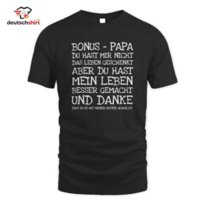 Bonus-Papa T-Shirt Merch – Danke für alles Bio Shirt Geschenk getragen von Hannah Me.
