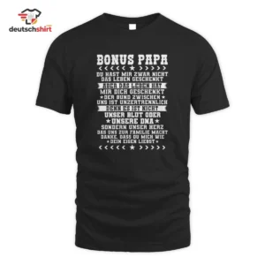 Bonus Papa Stiefvater Geschenk Bio T-Shirt - Papa Merch getragen von Max We.