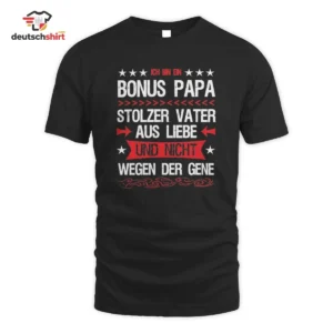 Bonus Papa Stiefvater Merch Bio T-Shirt Geschenk getragen von Katharina Sc.