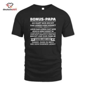 Bonus Papa Stiefvater Merch Patchwork Liebe Bio T-Shirt getragen von Julia Krüger