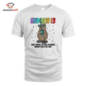 Endlich 13 Capybara Merch T-Shirt – Geburtstagsspruch Bio getragen von Lukas B.