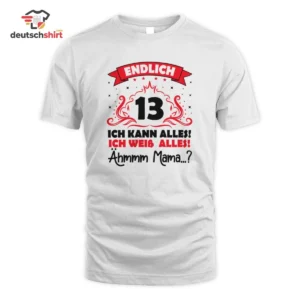Endlich 13 Geburtstagsspruch T-Shirt – Krone Motiv für Mädchen getragen von Felix H.