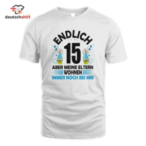 Endlich 15 Merch T-Shirt – Witziges Geburtstagsgeschenk Junge getragen von Tobias K.