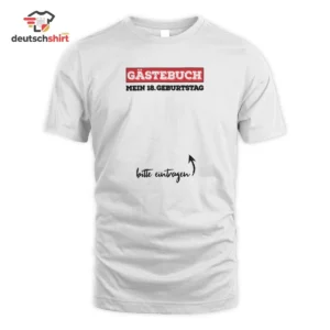 Gästebuch 18. Geburtstag T-Shirt – Bitte Eintragen Bio getragen von Sabine Becker