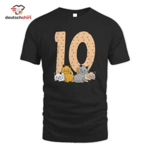 10 Geburtstag Katzen Spruch Shirt – Bio T-Shirt Geschenk getragen von Julia Winter