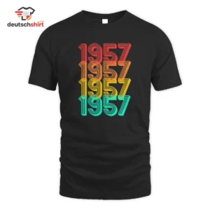 Jahrgang 1957 Geburtstag Geschenk Vintage Spruch Bio Shirt getragen von Monika Lehmann