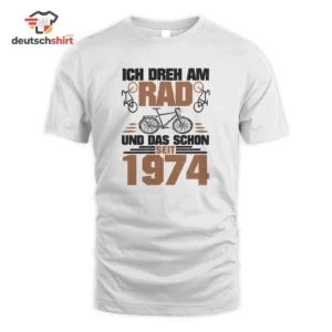 Ich dreh am Rad seit 1974 Bio T-Shirt: Fahrrad Geschenk getragen von Michael Weber