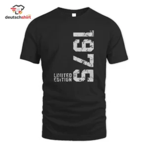 Jahrgang 1975 Limited Edition T-Shirt – Vintage Geburtstagsdesign getragen von Hannah Mü.