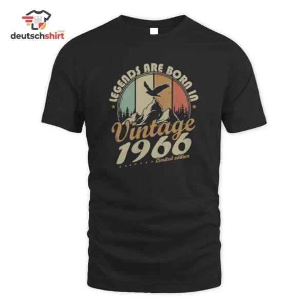 Legends Are Born In Vintage 1966 - Jahrgang Geburtstag Bio T-Shirt