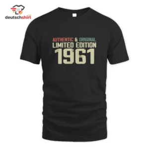 1961 Geburtstagsgeschenk Jahrgang Retro – Bio T-Shirt Limited getragen von Hannah M.