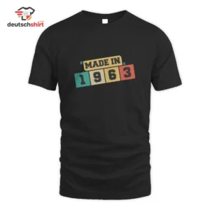 Made in 1963 Jahrgang Legende – Bio T-Shirt Geburtstagsgeschenk getragen von Leon Wo.