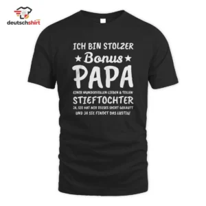 Bonus-Papa Bio T-Shirt – Stiefvater Geschenk mit Herz getragen von Niklas Wolf