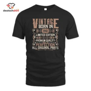 Vintage Geboren 1961 Merch: Legenden-Shirt zum 60. Geburtstag getragen von Sabine Koch